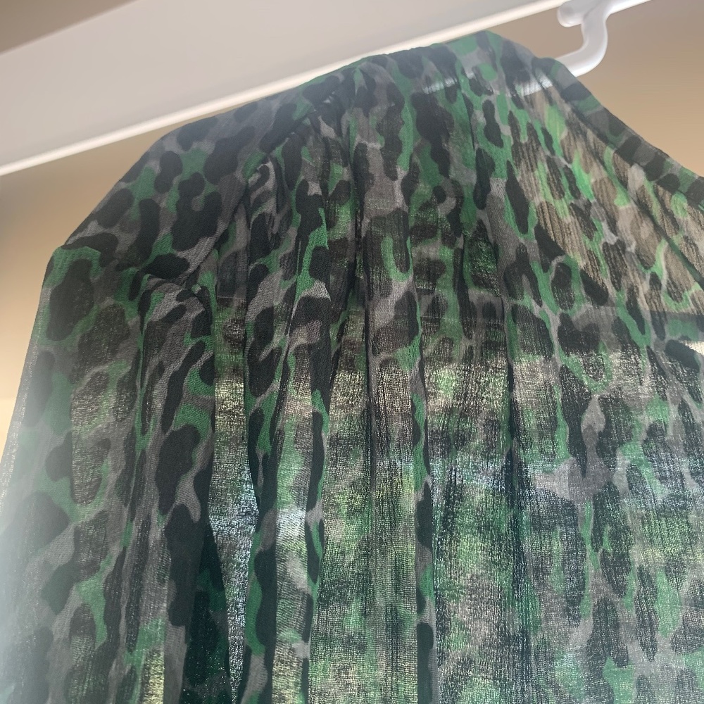 Green Animal Print Sheer 1xl